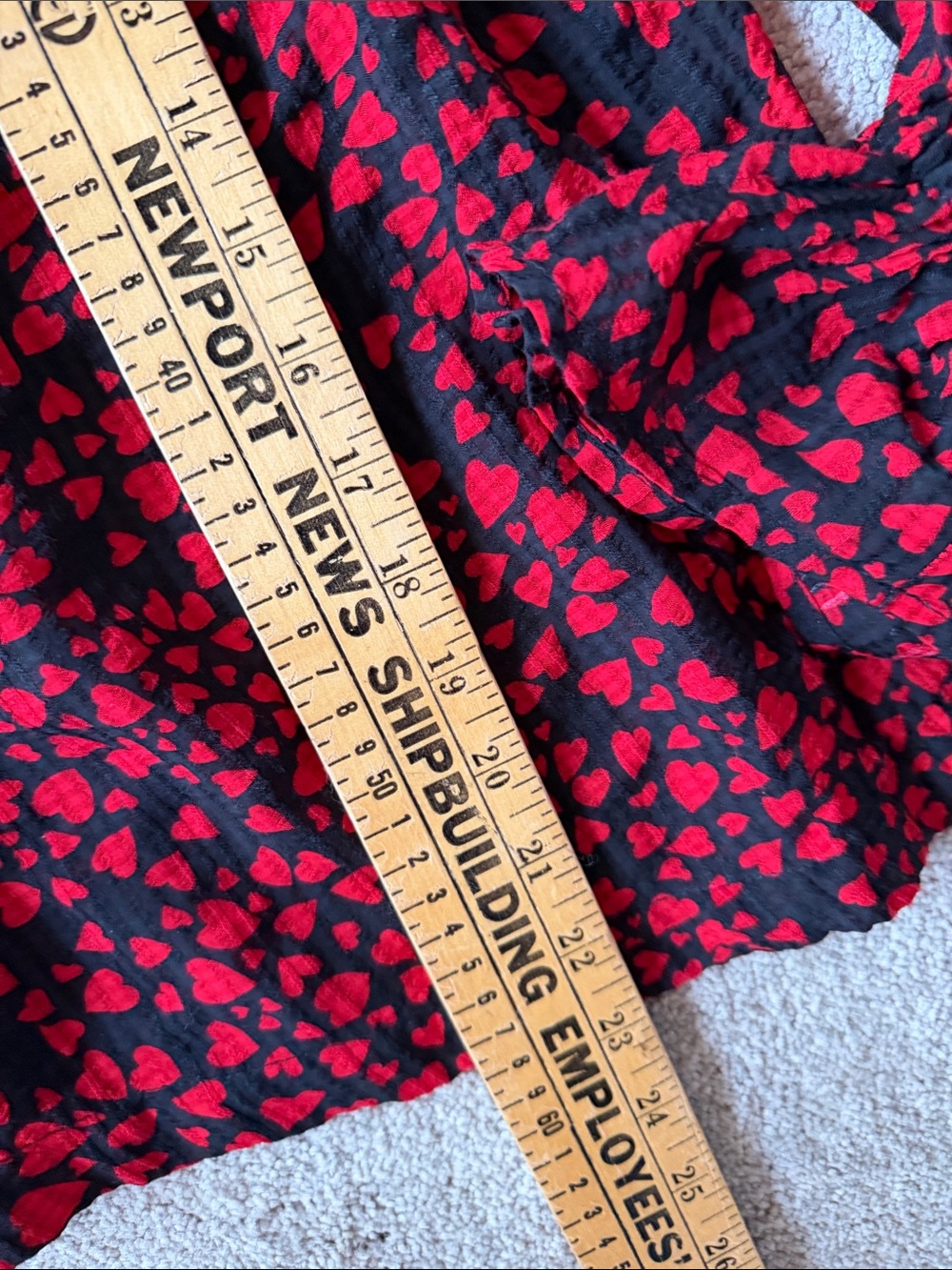 Loft Heart V-Neck Long Ruffle Sleeve size small - Picture 9 of 10